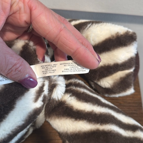 Soft Luxury Teddy Bear Plush PBK Pottery Barn Kids Brown Zebra Stripe Toy 8/2012 - Picture 10 of 12